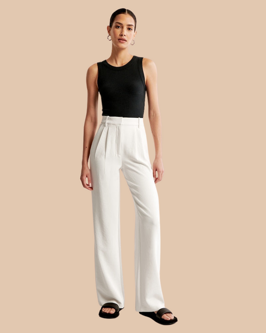 White Wide-Leg Pants