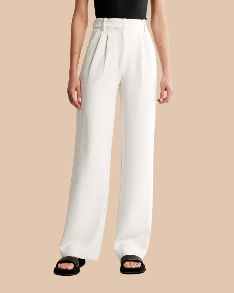 White Wide-Leg Pants