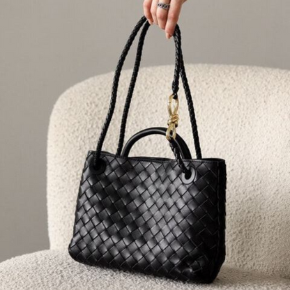 Avery Vegan Leather Woven Bag