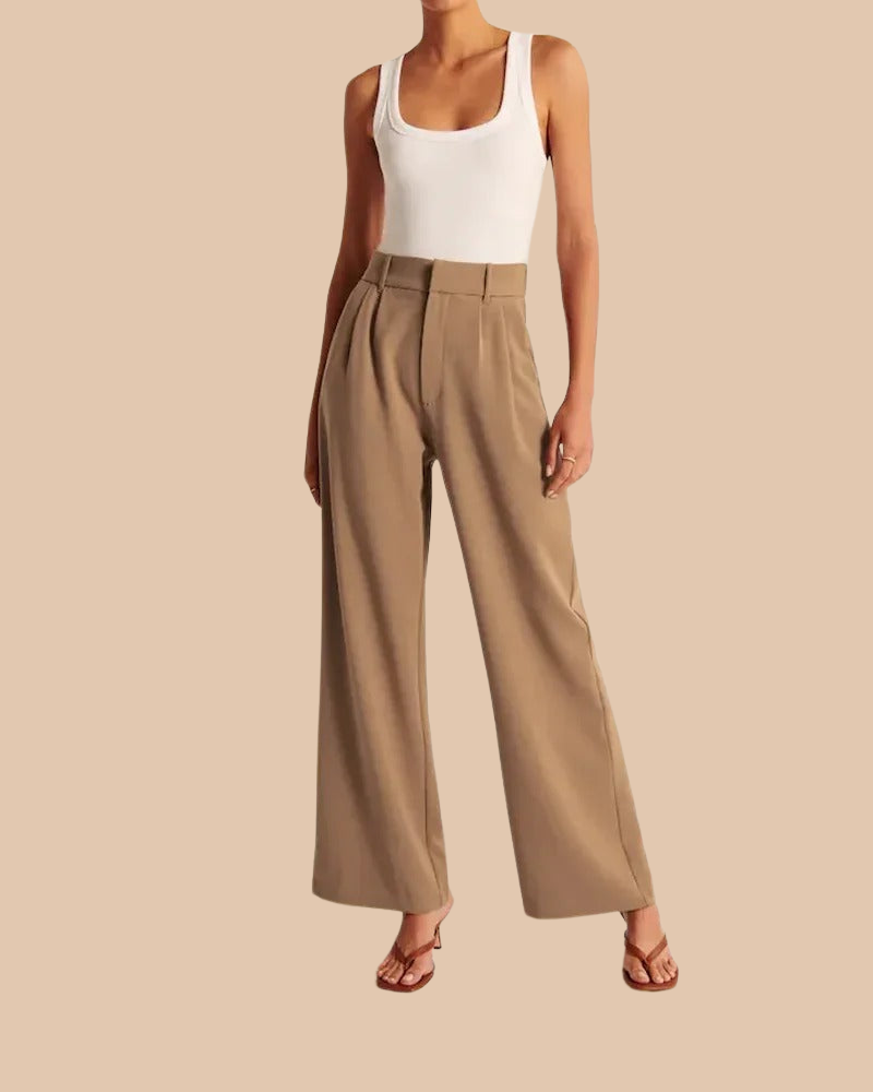 Brown Wide-Leg Pants