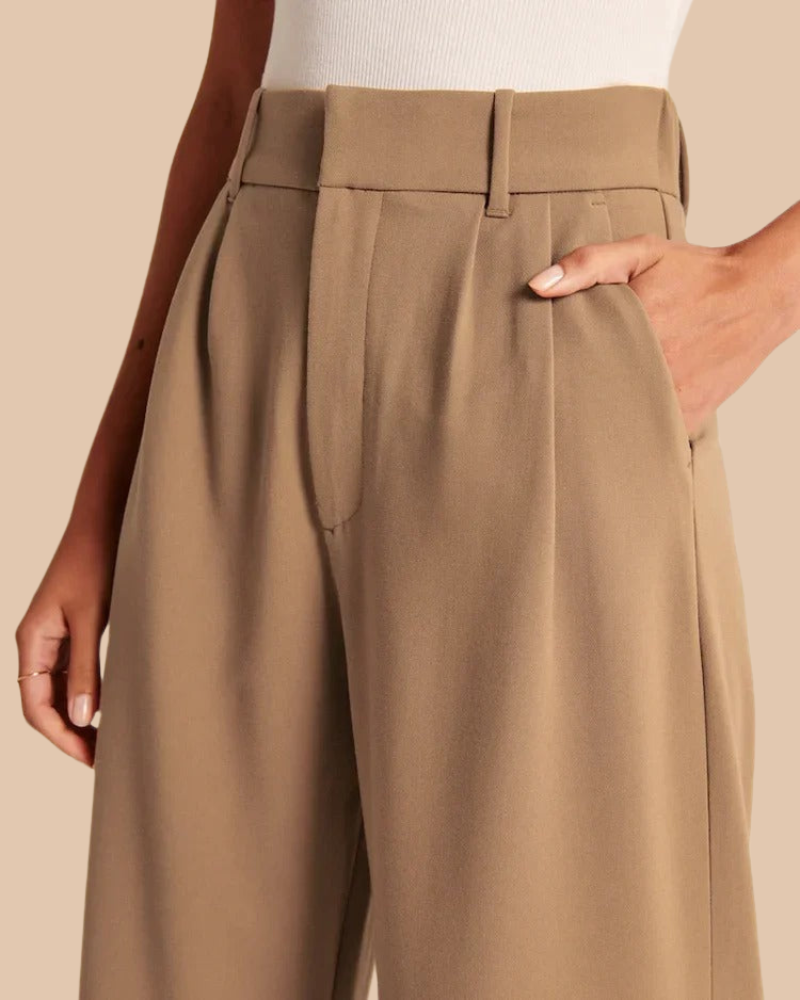 Brown Wide-Leg Pants