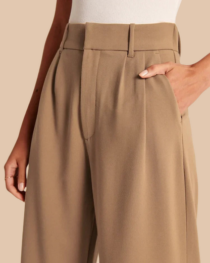 Brown Wide-Leg Pants